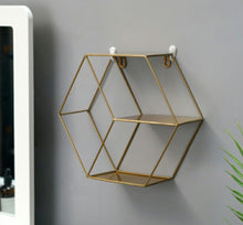Load image into Gallery viewer, Nordic INS Metal Decorative Hanging Shelf Round Hexagon Storage Holder Shelves Home Wall Decoration Potted Ornament Stand Rack