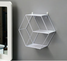 Load image into Gallery viewer, Nordic INS Metal Decorative Hanging Shelf Round Hexagon Storage Holder Shelves Home Wall Decoration Potted Ornament Stand Rack